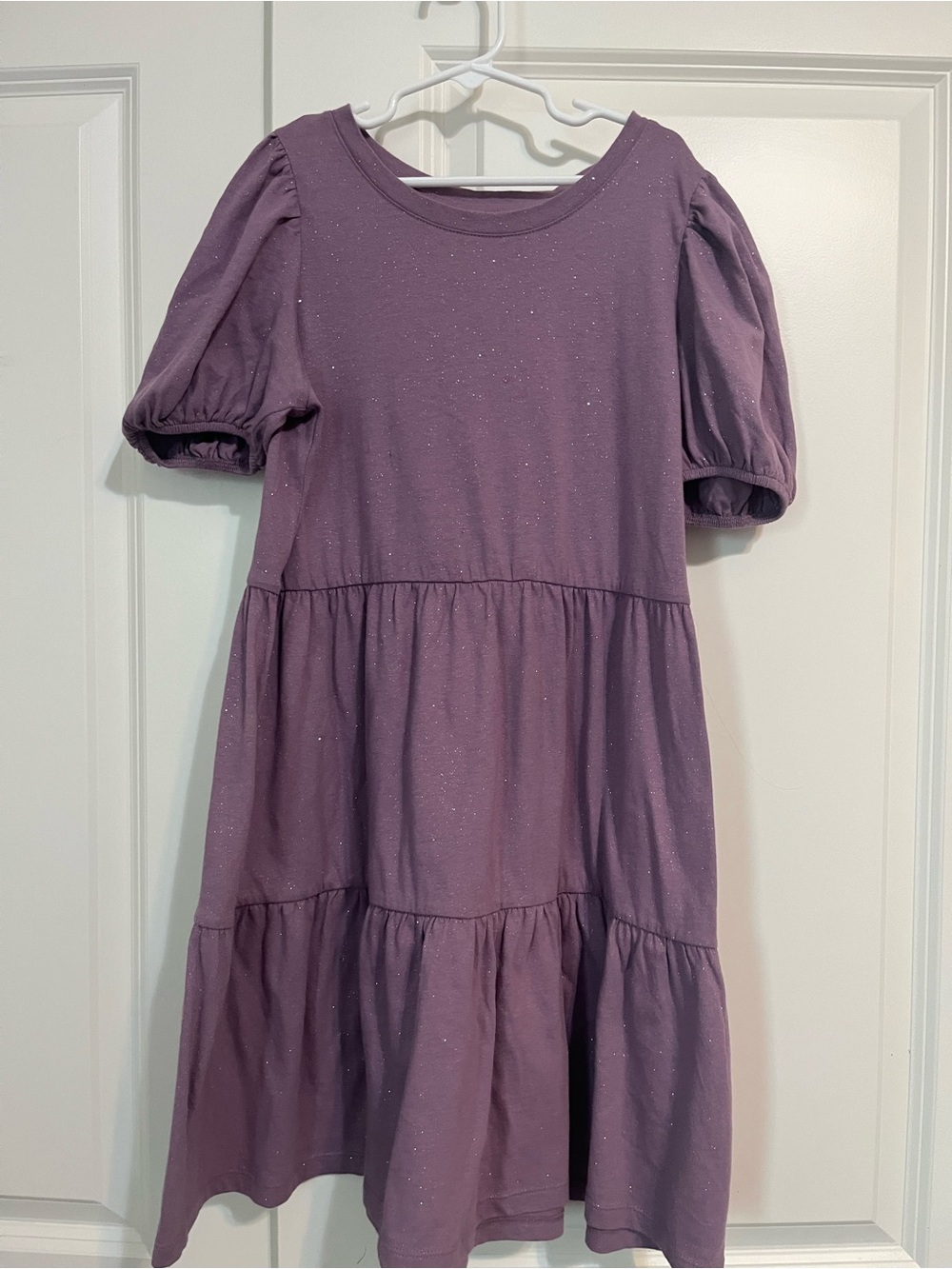 GAP Lavender Puff Sleeve Tiered Dress
